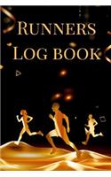 Runners Log book: A Gold Black Theme One Year Daily Running, Jogging, Cycling And Walking Journal Exercise Athletes Logbook, Tracker, Diary, Organizer, And Calendar F