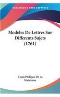 Modeles De Lettres Sur Differents Sujets (1761)