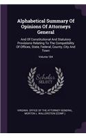Alphabetical Summary of Opinions of Attorneys General