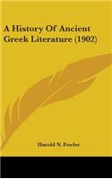 A History Of Ancient Greek Literature (1902)