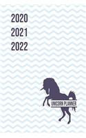 2020 2021 2022 Unicorn Planner: Colorful DatedUnicorn Weekly Planner Compact Handy Journal Notebook 7.44" x 9.69" 173 pages