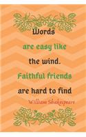 Words Are Easy Like The Wind. Faithful Friends Are Hard To Find William Shakespeare