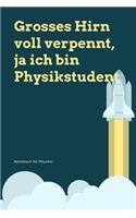 Grosses Hirn Voll Verpennt, Ja Ich Bin Physikstudent: A5 Notizbuch BLANKO MATHE - PHYSIK - LEHRAMT - CHEMIE - LEHRER - SCHÜLER - QUANTENMECHANIK - UNTERRICHT - TASCHENBÜCHER - PHYSIKLEHRER - WITZE