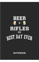 BEER + RIFLES = Best Day Ever Notebook: 6x9 inches - 110 ruled, lined pages - Greatest Alcohol Journal for the best notes, memories and drunk thoughts - Gift, Present Idea