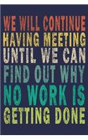 We Will Continue Having Meeting Until We Can Find Out Why No Work Is Getting Done