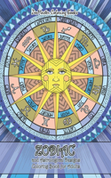 Zodiac and Astrological Designs Travel Size Coloring Book for Adults