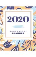 2020 Weekly & Monthly Planner: Motivational Quotes - Jan 1, 2020 to Dec 31, 2020 + Full Calender Views [2020 Loveable Fringe Planners] Modern Soft Navy & Orange Print