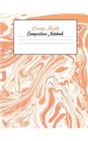 Orange Marble Composition Notebook
