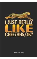 I Just Really Like Cheetahs, OK?: Blank Notebook For Cheetah Lovers Small Composition Book and Dotted Paper (6 x 9, A5 Size)