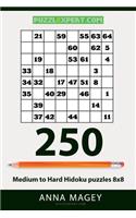 250 Medium to Hard Hidoku Puzzles 8x8