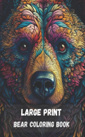 Large print bear coloring book for adults