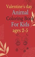 Valentine's Day Animal Coloring Book For Kids Ages 2-5