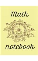 Math Notebook: Squared 5x5 graph paper