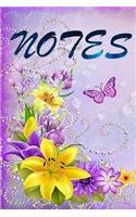 Notes: Butterfly Notebook, Journal size 6x9