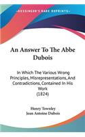 An Answer To The Abbe Dubois