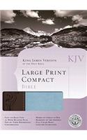 KJV Large Print Compact Bible, Brown/Blue Leathertouch