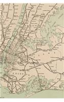 New York Vintage Map Field Journal Notebook, 50 pages/25 sheets, 4x6