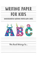 Kindergarten writing paper with lines Writing Paper for kids