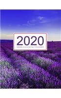 2020 Planner Weekly & Monthly 8.5x11 Inch: Lavender & Blue Sky One Year Weekly and Monthly Planner + Calendar Views