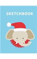 Sketchbook: A Cute Elephant Kawaii Sketchbook for Kids: 100 Pages of 8.5" x 11" Large Blank Paper for Drawing, Doodling Painting or Sketching