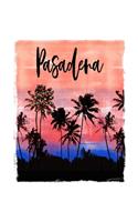 Pasadena: California Christmas Notebook With Lined Wide Ruled Paper For Taking Notes. Stylish Tropical Travel Journal Diary 8.5 x 11 Inch Soft Cover. For Home