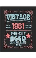 Vintage Quality Without Question One of a Kind 1961 Limited Edition Perfectly Aged Original Parts Mostly: 2019 Planner for 1961 Birth Year