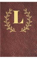 L: Executive Monogram Initial Journal (Vintage Leather Look Personalized Letter Notebooks)