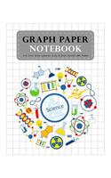 Graph Paper Notebook 1/2 Inch Gray Squares Size 8.5x11 Inches 120 Pages