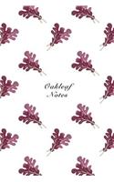 Oakleaf Notes: 6"x9" Unruled Blank Notebook Watercolor Texture Design Vegetable Food Ingredient Pattern Cover. Matte Softcover Note Book Journal