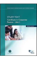 CISI Certificate in CF - Unit 1 Syllabus Version 6: Study Text
