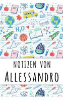 Notizen von Allessandro: Liniertes Notizbuch für deinen personalisierten Vornamen