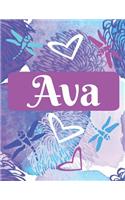 Ava: Personalized Name Journal with Blank Lined Paper