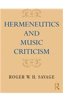 Hermeneutics and Music Criticism