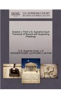 Draxton V. Fitch U.S. Supreme Court Transcript of Record with Supporting Pleadings