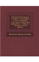 Sacred Scriptures in Hebrew and English