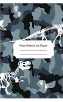 Camouflage Art Theme Wide Ruled Line Paper