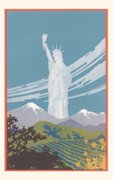 Vintage Journal Statue of Liberty in Mountains