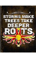 Storms Make Trees Take Deeper Roots: Macedonia Flag Customized Personalized Gift for Macedonian Coworker Friend Planner Daily Weekly Monthly Undated Calendar Organizer Journal