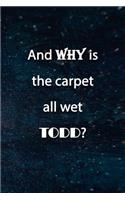 And WHY is the carpet all wet TODD? Notebook: Lined Journal, 120 Pages, 6 x 9 inches, Lovely Gift, Soft Cover, Defocused Christmas Lights Matte Finish (And WHY is the carpet all wet TODD? Journa