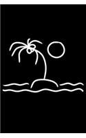 Palm Island Notebook: College Ruled Line Paper Pages Journal 6 x 9 Inches (15,2 x 22,9 cm) - Nature Art Gift Idea - Diary, Photo Album or Recipes Booklet