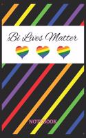 BI LIVES MATTER Notebook: 6x9 inches - 110 graph paper, quad ruled, squared, grid paper pages - Greatest LGBTQ Rainbow Hearts Journal - Gift, Present Idea