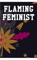Flaming Feminist: Graph Paper Notebook 6"x9" 120 Pages