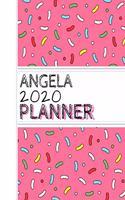 Angela: : 2020 Personalized Planner: One page per week: Pink sprinkle design