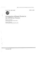 Investigation of Keeper Erosion in the Nstar Ion Thruster
