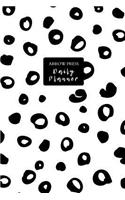 Daily Planner: Daily and Hourly Planner for Organizing School Family and Professional Schedules White with Black Leopard Dots/Spots