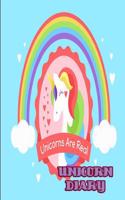 Unicorn Diary: 6 X 9 Unicorn Diary Cute Girls Notebook with Beautiful Unicorn Cover