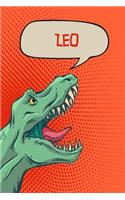 Leo: Personalized Dino Isometric Dot Paper Notebook 120 Pages 6x9