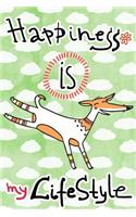 Bullet Journal Notebook for Dog Lovers, Happiness Is My Lifestyle Stripey Dog 4