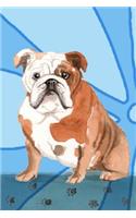 Bullet Journal Notebook for Dog Lovers, English Bulldog Sitting Pretty 6: 162 Numbered Pages with 150 Dot Grid Pages, 6 Index Pages and 2 Key Pages for Journaling, Writing, Planning and Doodling, for Women, Men, Kids, Easy