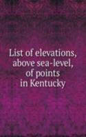 List of elevations, above sea-level, of points in Kentucky